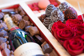 Champagne, Chocolate, Strawberries & Roses